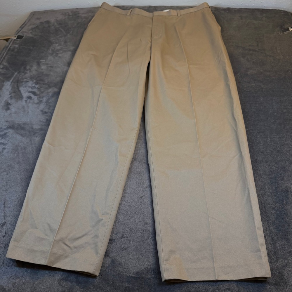 Perry Ellis Portfolio Pleated Dress Pants Pea Tan Khaki Mens 40x32 56SB0083 NEW
